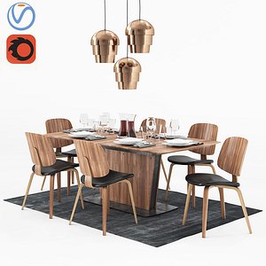 dining table boconcept milano 3D model