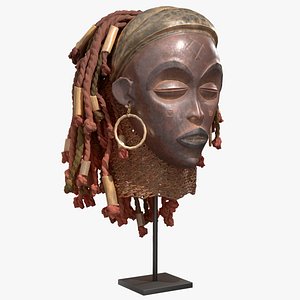 3D model african mask angola princess