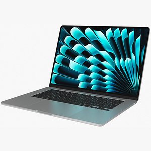 Apple MacBook Air 15 M3 2024 Midnight Rigged Model 3D