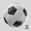 Ballon de football générique noir et blanc Low-poly PBR