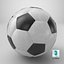 Ballon de football générique noir et blanc Low-poly PBR