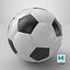 Ballon de football générique noir et blanc Low-poly PBR