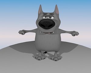 wolf cartoon 3D model