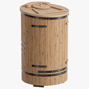 Simple cedar barrel 3D model
