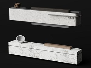 modern stone reception desk 3d model two versions 3D model