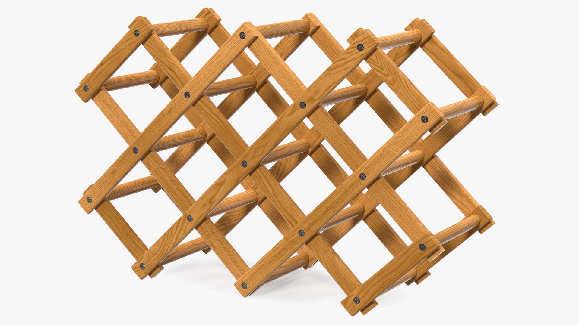 Foldable Wooden Wine Bottle Rack 3D model preview