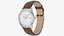 Reloj clásico pulsera de cuero marrón esfera blanca
