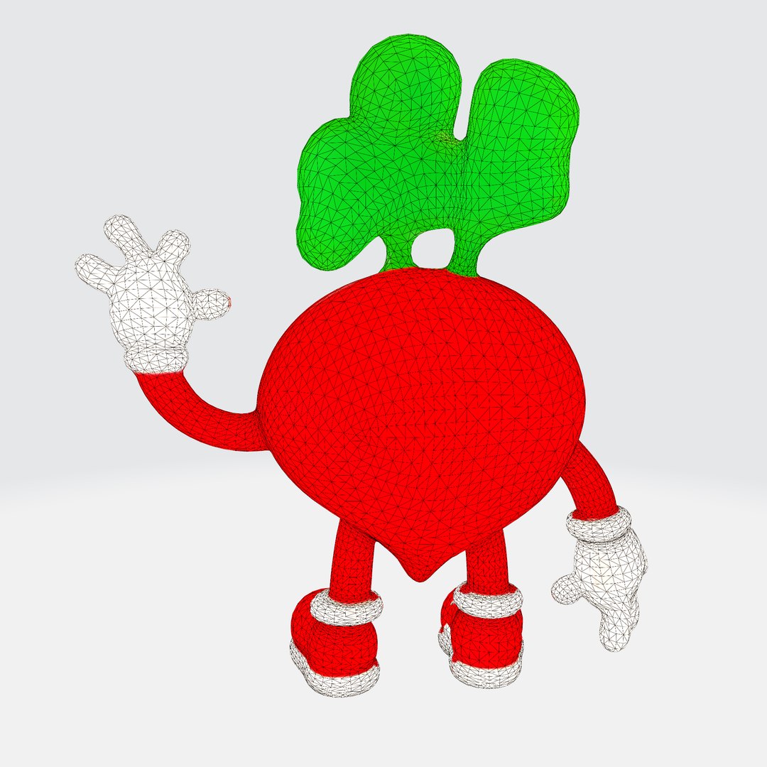 3D Radish-like Humanoid Cartoon Waving - TurboSquid 2273493