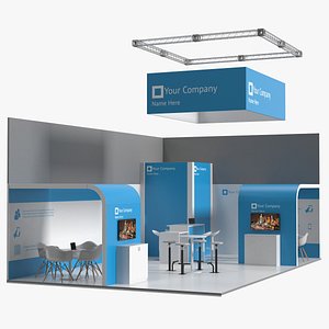 Exhibition Stand Blue 3D model