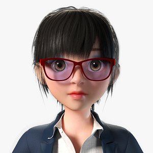 Female teacher cartoon cartoon cartoon girl clerk the secretary with binding