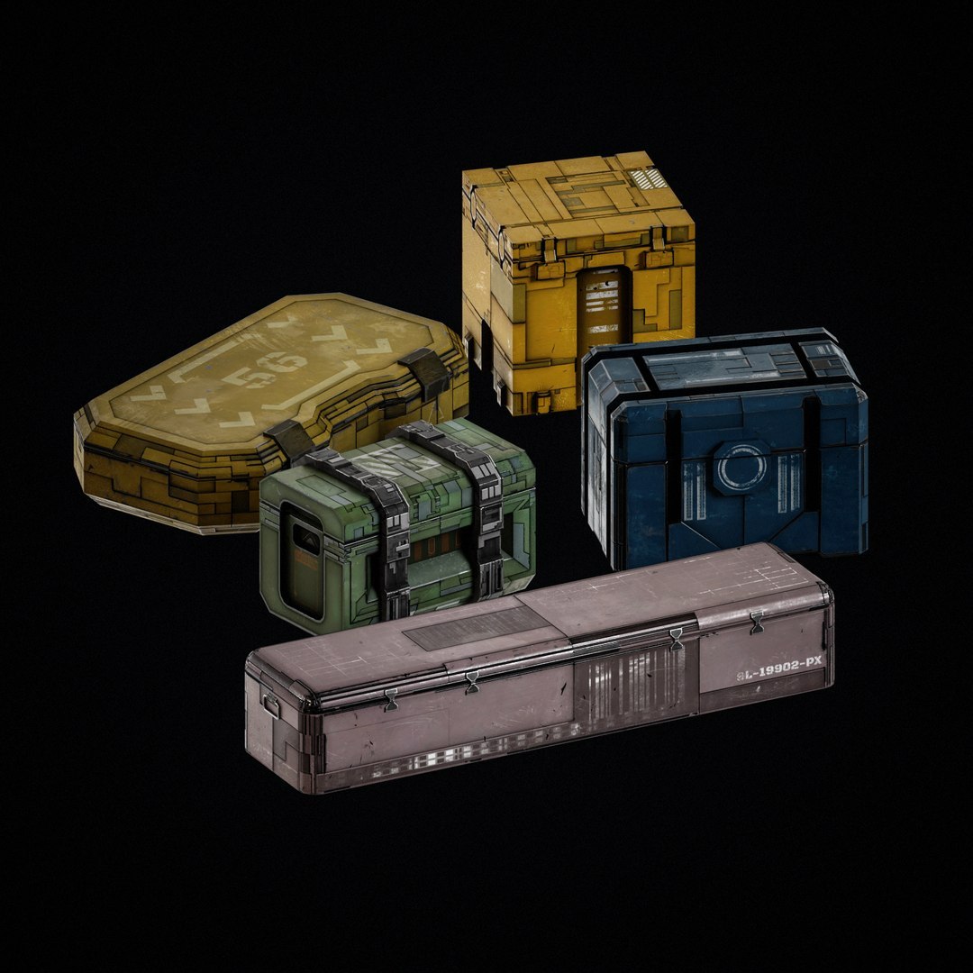 SciFi Crates Pack model https://p.turbosquid.com/ts-thumb/ag/Cj6XQY/xc/scificases_020/jpg/1782042859/1920x1080/fit_q87/efdd625b400d77e8fc74475b4f7f7f780254260a/scificases_020.jpg