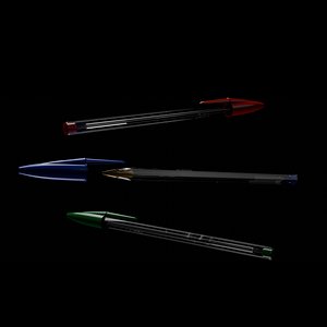 3D Bic Pen  Hyper Realistic 3D Model blend  fbx Ultra High Poly model
