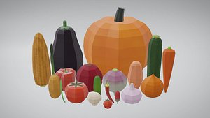 20 vegetables 3D model