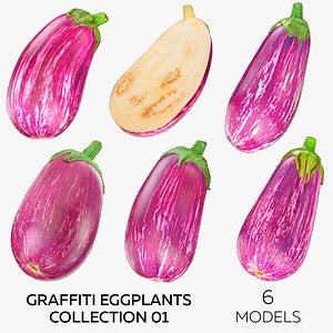 6 Graffiti Eggplants Collection 01 3D model