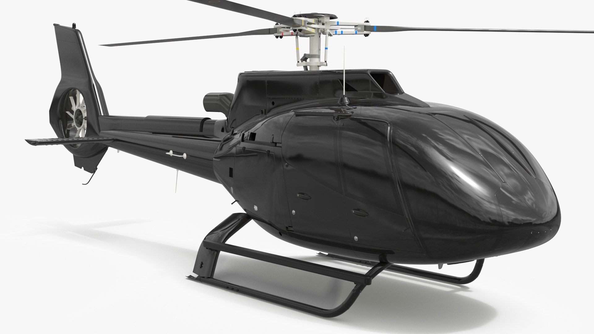 Compact Rotorcraft Civil Use Black Simplified 3D model preview