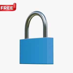 Stylized Blue Padlock