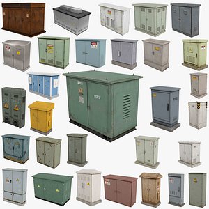 Low-poly Realistic Electrical Boxes Collection