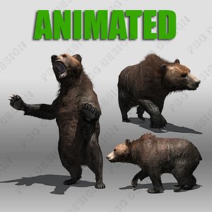 grizzly bear animations 3d max