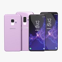 Samsung Galaxy S9 and S9 Plus Lilac Purple 3D Models