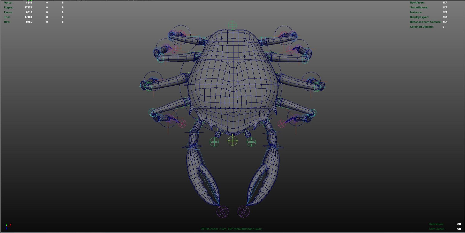 3d crab rigged