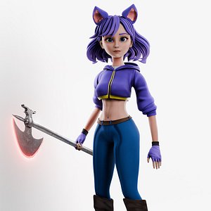 3D Game ReadyStylizedAnimeGirlBlend