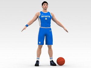 3D model Basketball Player Blue Player 05
