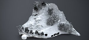 3D model THE SNOW COVERED HILLSIDE 2023 RAW