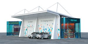 3d ev solar charging station