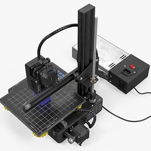 Mini 3D Printer with PSU Rigged Animated for Cinema 4D
