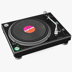 Professional DJ Turntable With Vinyl 3D model