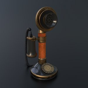 3D Vintage Candlestick Telephone
