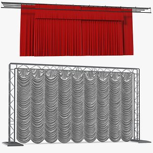 3D model Stage Curtains Collection