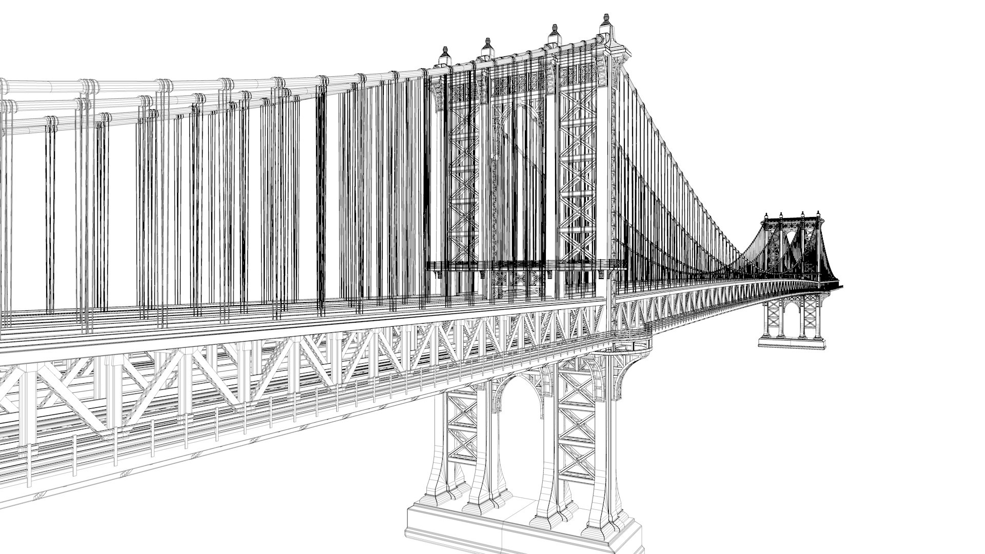 3D Model Manhattan Bridge - TurboSquid 1904402