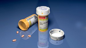 prescription pill bottle editable 3D model