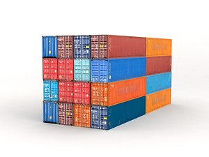 3d container ship model