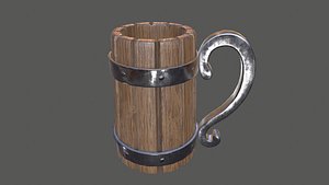 Viking Beer Mug Low Poly Game Ready