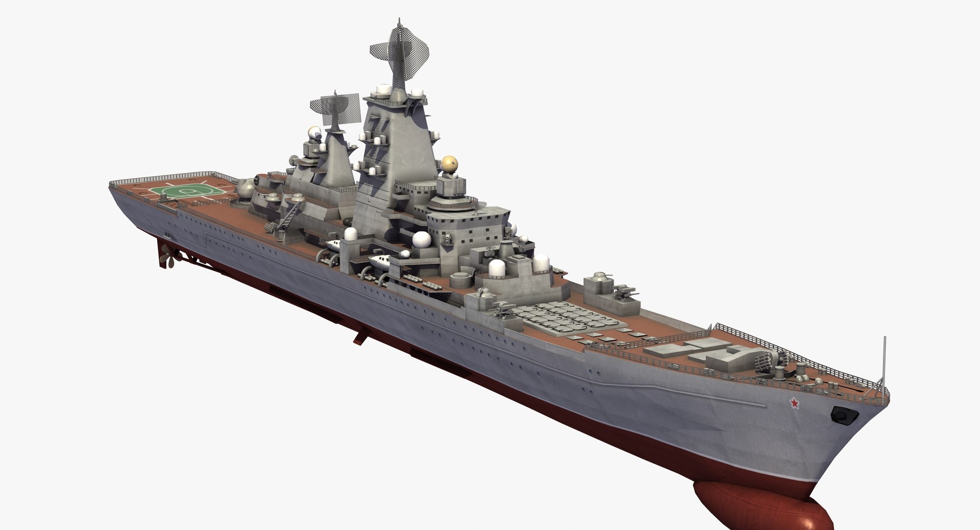 Pyotr velikiy missile cruiser 3D model - TurboSquid 1200868