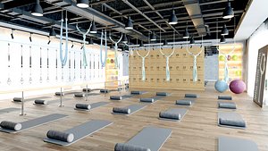 Modern Pilates Studio Interior Scene
