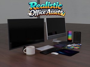 3D Realistic office assets model