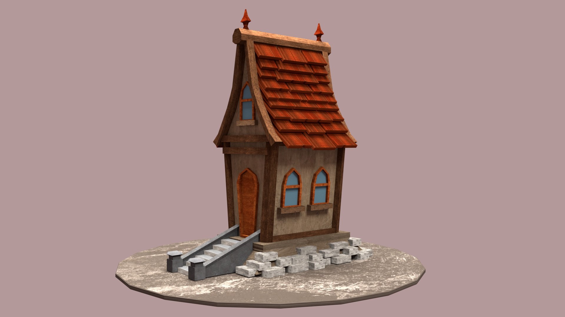 Wooden House Stylized 3D - TurboSquid 1683584