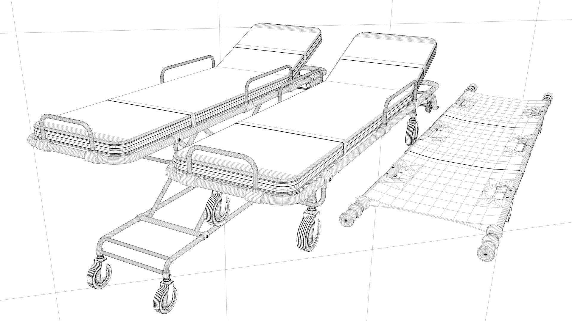 Ambulance Bed Stretcher Collection 3D Model - TurboSquid 1758045