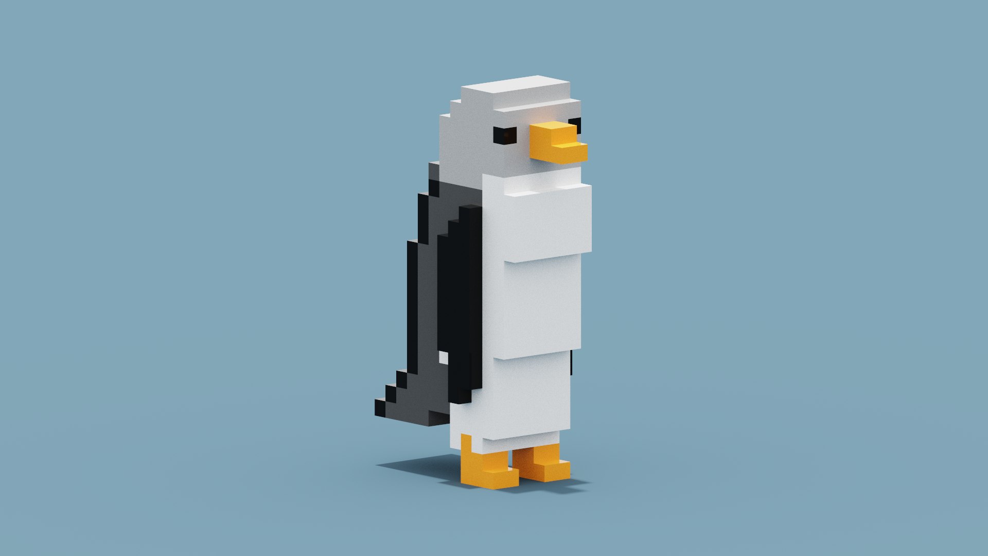 3D Voxel Penguin https://p.turbosquid.com/ts-thumb/ah/fLMzx9/cw/spin202304122043330000/png/1681323941/1920x1080/fit_q87/091c017ee4342fa6400cdf565d9057d37d0ae970/spin202304122043330000.jpg