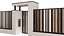 Fence with a canopy over the entrance and mailbox