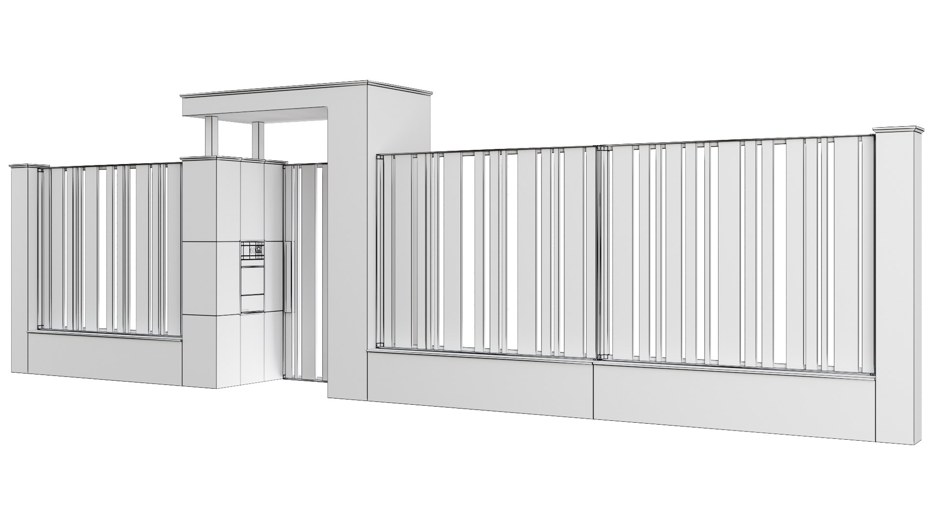 3D model Fence with a canopy over the entrance and mailbox https://p.turbosquid.com/ts-thumb/ah/jwUitT/yL/z05/jpg/1702130270/1920x1080/fit_q87/2a529ed625b1760c6e25efeee61ba840a308da4e/z05.jpg