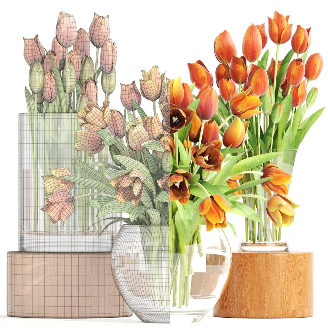 3D Bouquet Tulips Set Model - TurboSquid 1264502