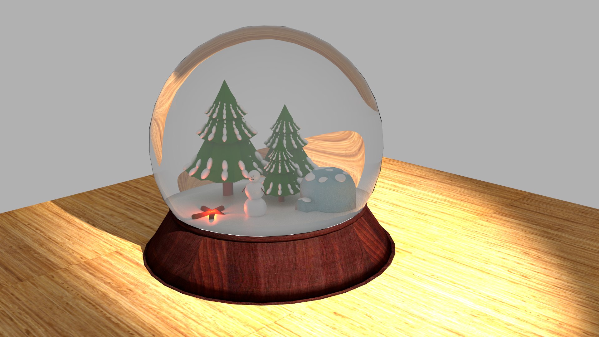 3d christmas snow globe model
