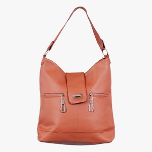 3D Orange Leather Handbag Remastered model