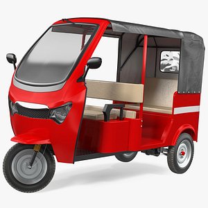 3D electric passenger tricycle rickshaw model