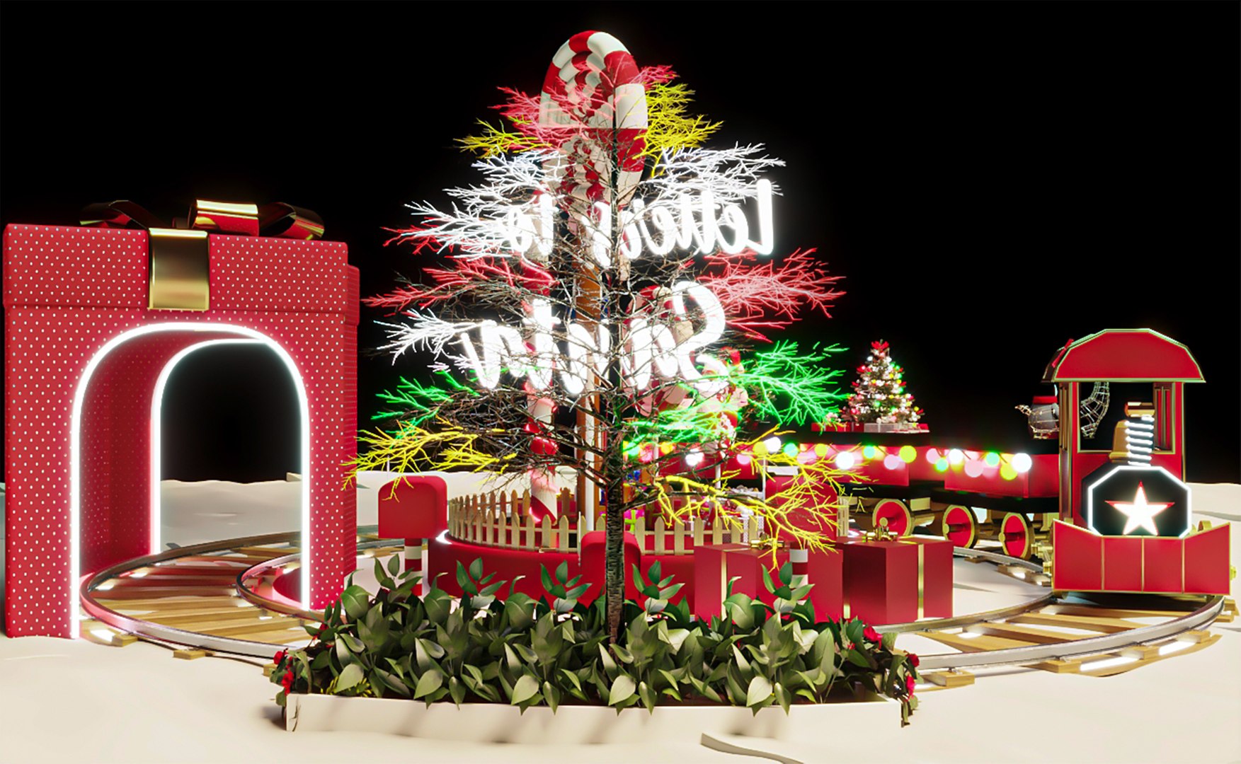 Christmas train model - TurboSquid 2135145