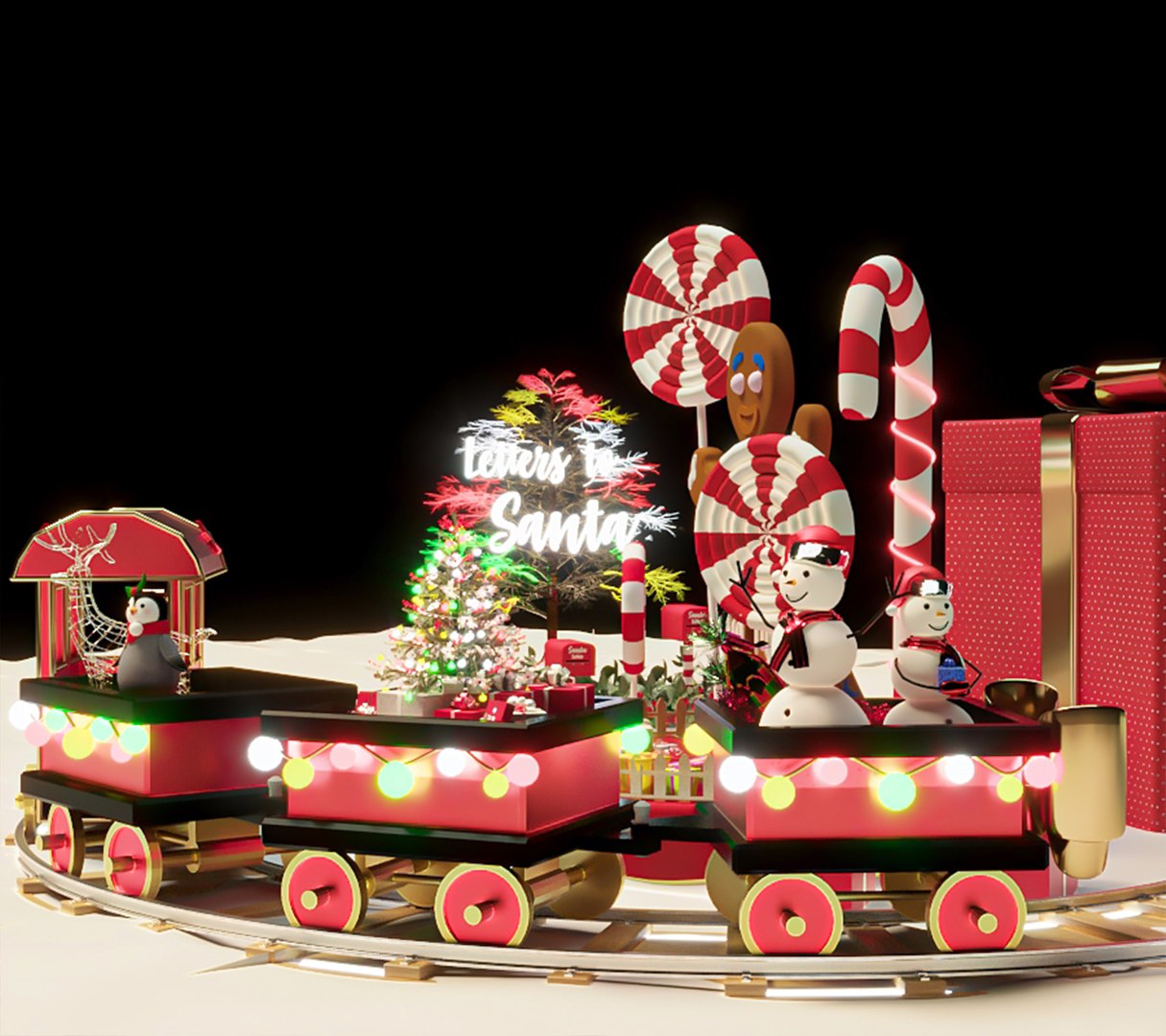 Christmas train model - TurboSquid 2135145